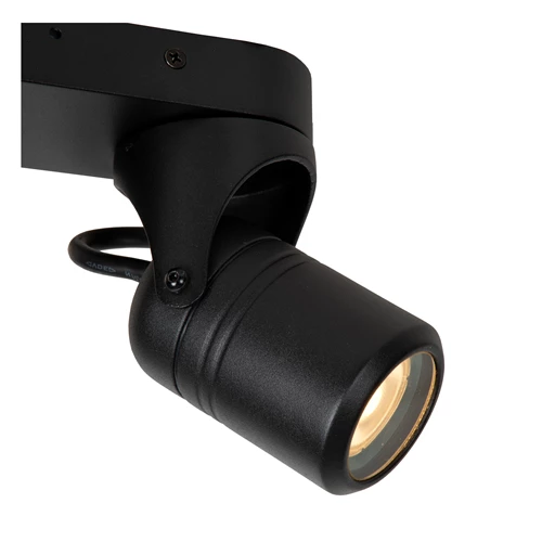 Lucide NIORT - Spot plafond Intérieur/Extérieur - 2xGU10 - IP44 - Noir - détail 1